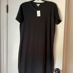 J. Crew Factory Midi T-Shirt Dress Black S NWT